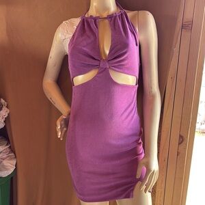 Women’s Ladies Fiestar Elegant Purple Halter Dress